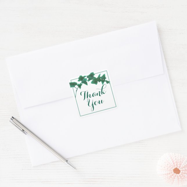 Classic watercolor Green English Ivy      Square Sticker (Envelope)