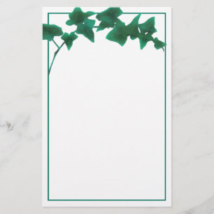 Classic watercolor Green English Ivy     Stationery