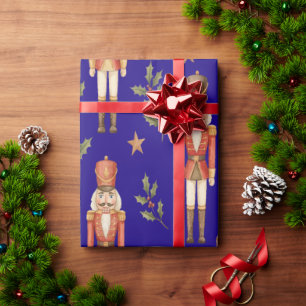 Classic Watercolor Nutcracker and Drum Christmas Wrapping Paper