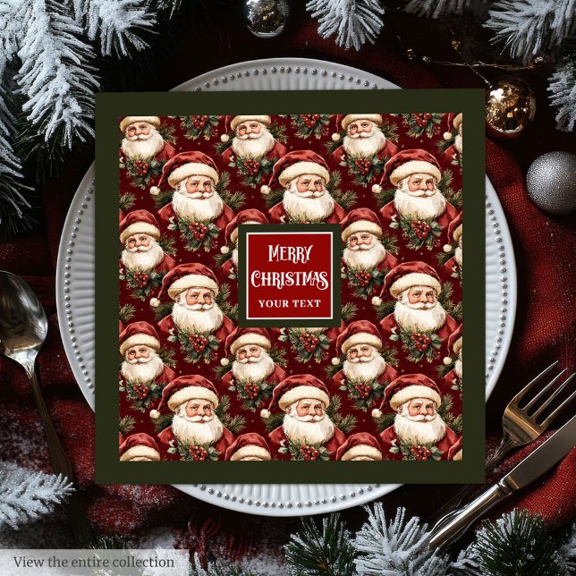 Classic watercolor Santa Claus Christmas napkins (Classic watercolor Santa Claus Christmas napkins)