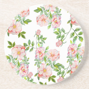 Classic watercolor vintage roses pattern coaster