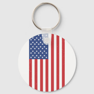 Classic Waving American Flag Design Key Ring