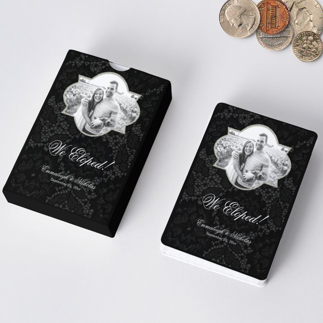 Classic We Eloped Photo Frame | Black Playing Cards (Creator Uploaded)