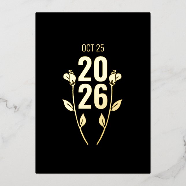 Classic Wedding Anniversary Foil Invitation (Front)