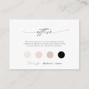 Classic Wedding Attire Dress Code Colour Palette Enclosure Card
