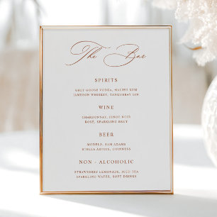 Classic Wedding Bar Menu Poster