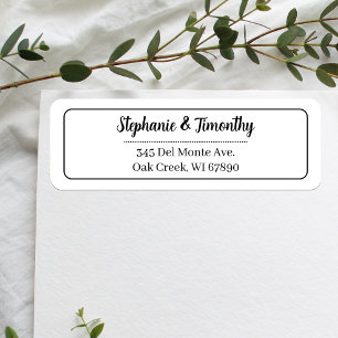Classic Wedding Black White Return Address Label