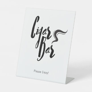 Classic Wedding Cigar Bar Pedestal Sign