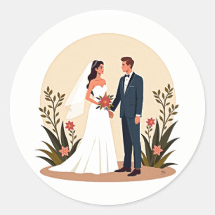 Classic Wedding Couples Sticker