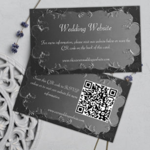 Classic Wedding Dark Silver Wedding Website Enclosure Card