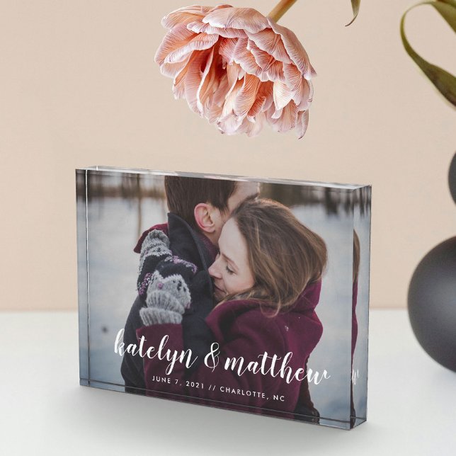 Classic Wedding Date Custom  Photo Block (Classic Wedding Date Custom Photo Block)