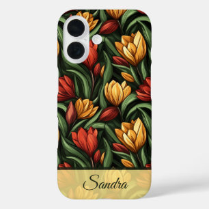 Classic Wedding Favours Tulip Flower Name iPhone 16 Case