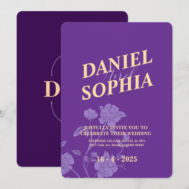 Classic wedding invitation  (Front/Back)