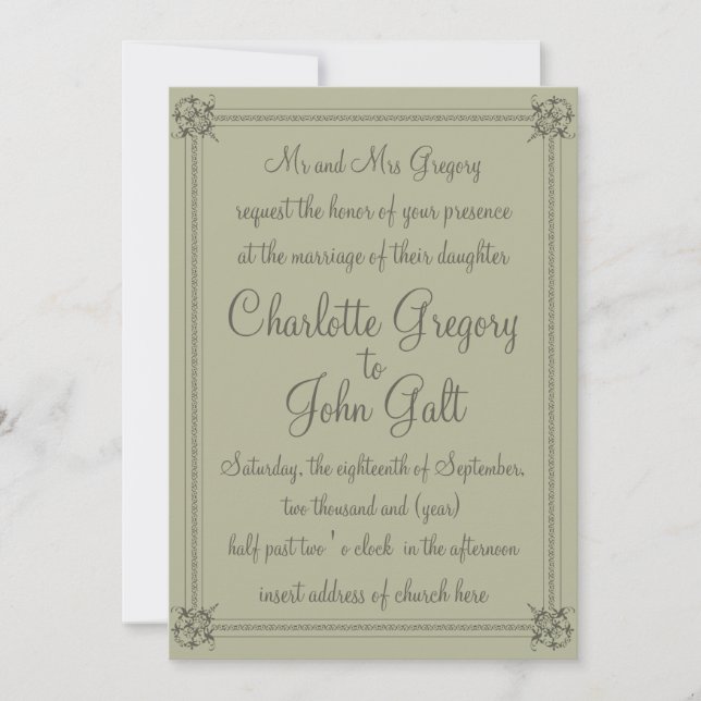Classic wedding invitation (Front)