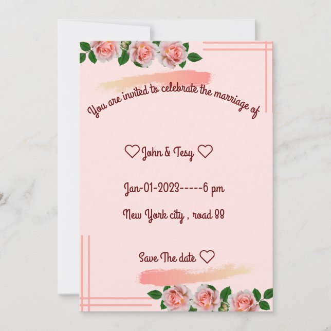 classic wedding invitation  (Front)