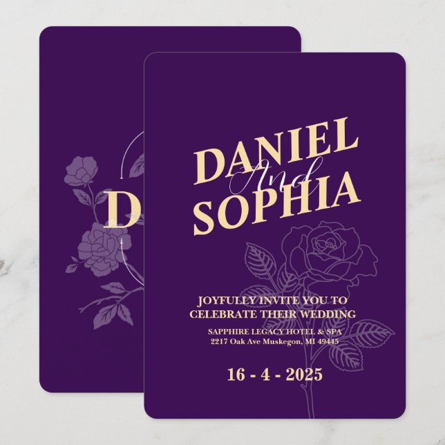Classic wedding invitation  (Front/Back)