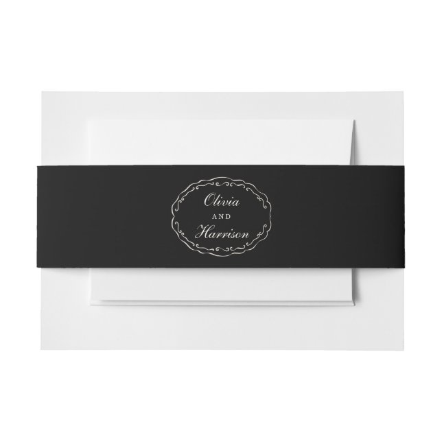 Classic Wedding Invitation Belly Band (Front Example)