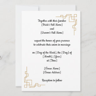 Classic Wedding invitation customisable