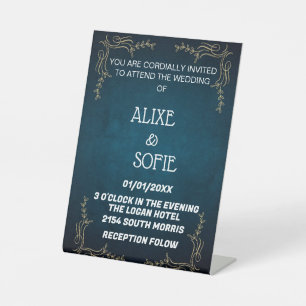 CLASSIC WEDDING INVITATION PEDESTAL SIGN