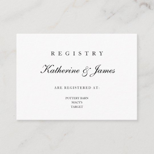 Classic Wedding Invitation Registry Card Zazzle.co.uk