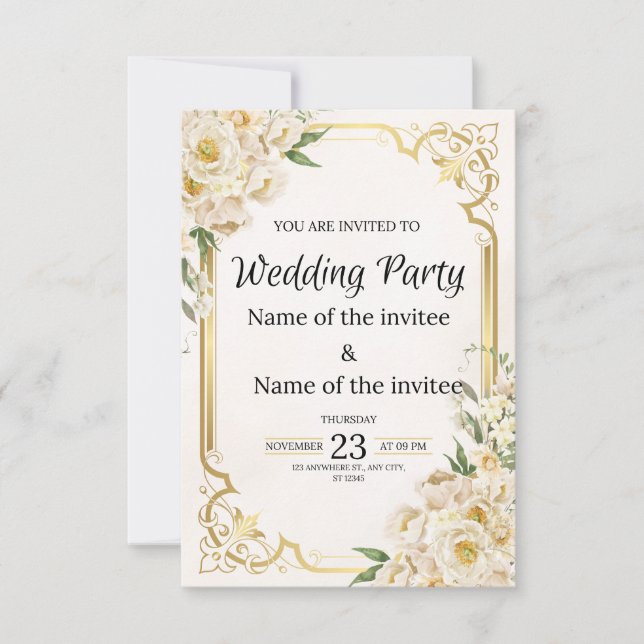 "Classic Wedding Invitations" Thank You Card (Front)