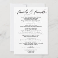 Classic Wedding Itinerary - Wedding Welcome Family