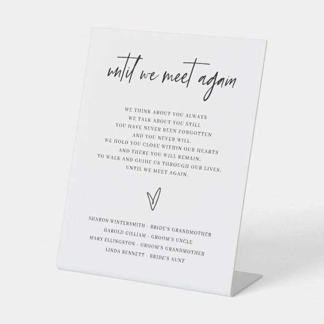 Classic Wedding Memorial Sign Family Remembrance (Front)