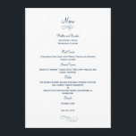 Classic Wedding Menu Card - (Navy) Menu Cards<br><div class="desc">Sophisticated and full of charm,  these Classic menu cards are sure to bring an elegant touch to your table. Available in a variety of colours. Custom colours available upon request.</div>