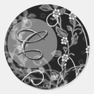 Classic Wedding Monogram Round Sticker