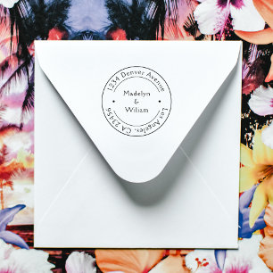 Classic Wedding Names And Return Address Self-inking Stamp