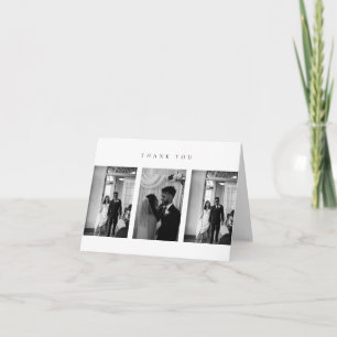 Classic Wedding Photo Collage QR Code Folded Thank You Card