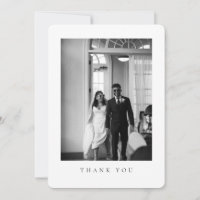 Classic Wedding Photo Rounded Thank You Card