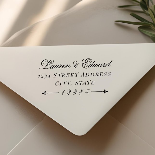 Classic Wedding Return Address Self-inking Stamp (Creator Uploaded)