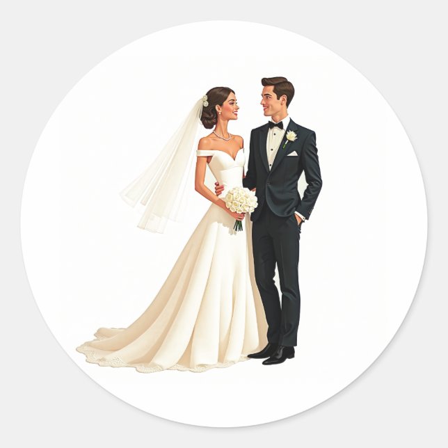 Classic Wedding Romance Sticker (Front)
