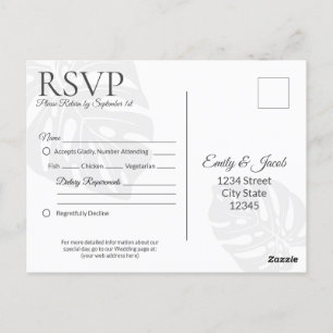 Classic Wedding RSVP Postcard Insert