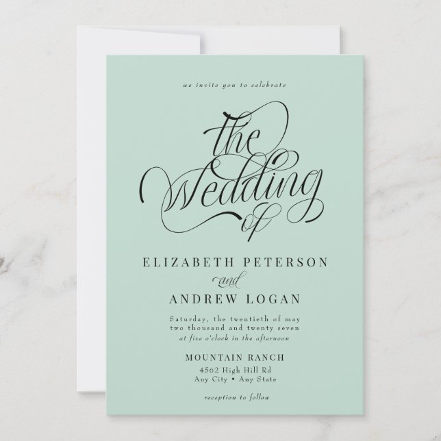 Classic Wedding Script Invitation (Front)