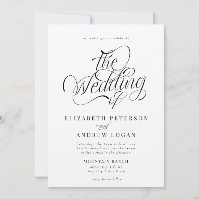 Classic Wedding Script Invitation (Front)