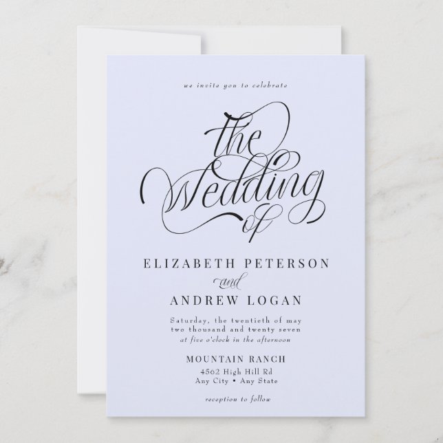Classic Wedding Script Invitation (Front)