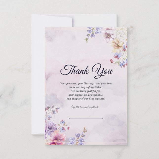 Classic Wedding Thank You Card for Guests (Front)