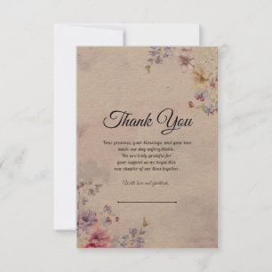 Classic Wedding Thank You Card for Guests
