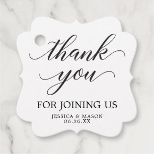 Classic Wedding Thank You Favour Tag