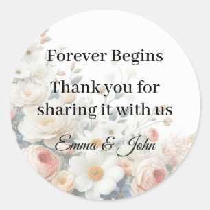 Classic Wedding Thank You Sticker – Minimal Script