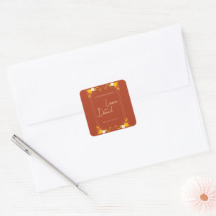 Classic Wedding Theme Square Sticker