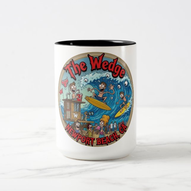 Classic Wedge Zany  Two-Tone Coffee Mug (Center)