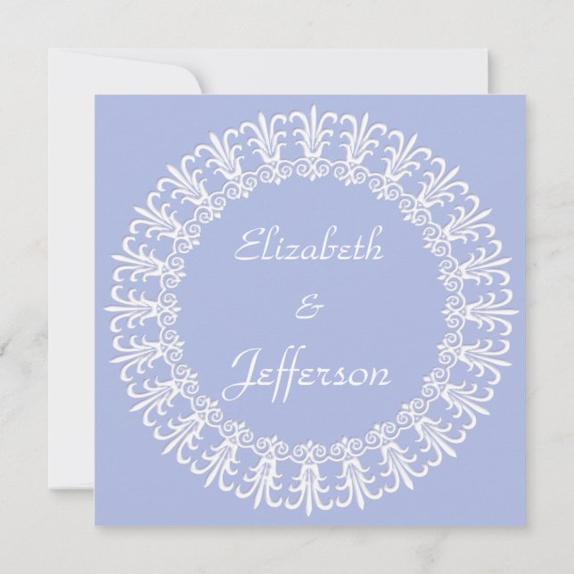 Classic Wedgewood Blue 1 Wedding Invitation (Back)