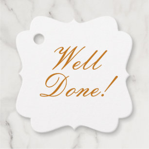 Classic Well Done Congratulatory Note Gift Tags