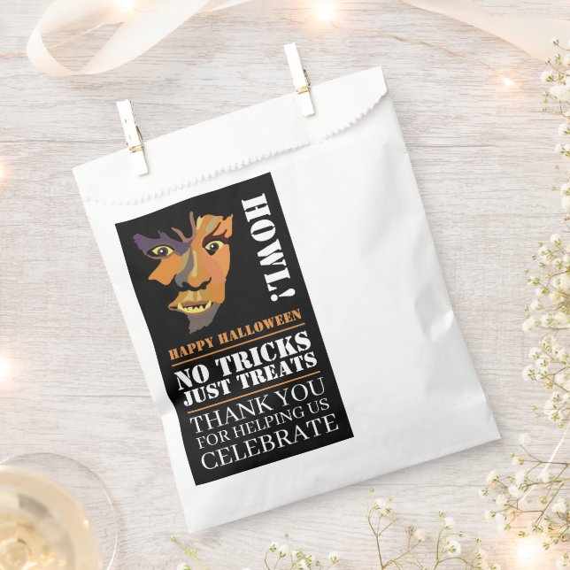 Classic Werewolf, Halloween Party Favour Bags (Clipped)