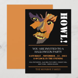 Classic Werewolf, Halloween Party Invitation