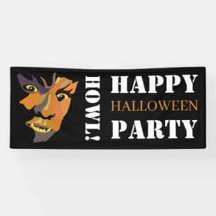 Classic Werewolf, Happy Halloween Banner