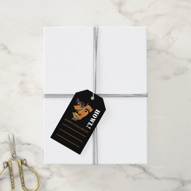 Classic Werewolf, Happy Halloween Gift Tags (With Twine)